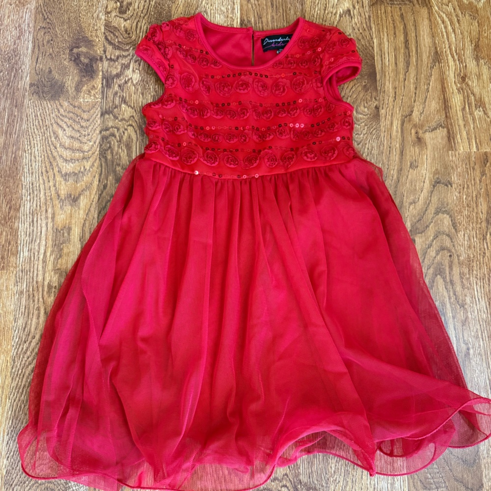 Elegant Red Kids Dress